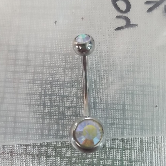 New Navel Belly Button Ring Double Ball clear - Picture 1 of 2